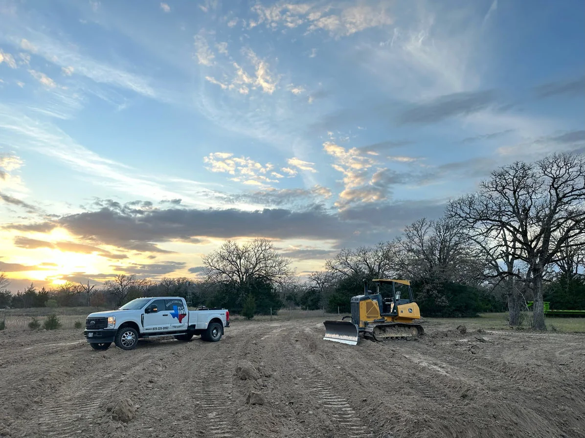 Double R equipment working at sunset